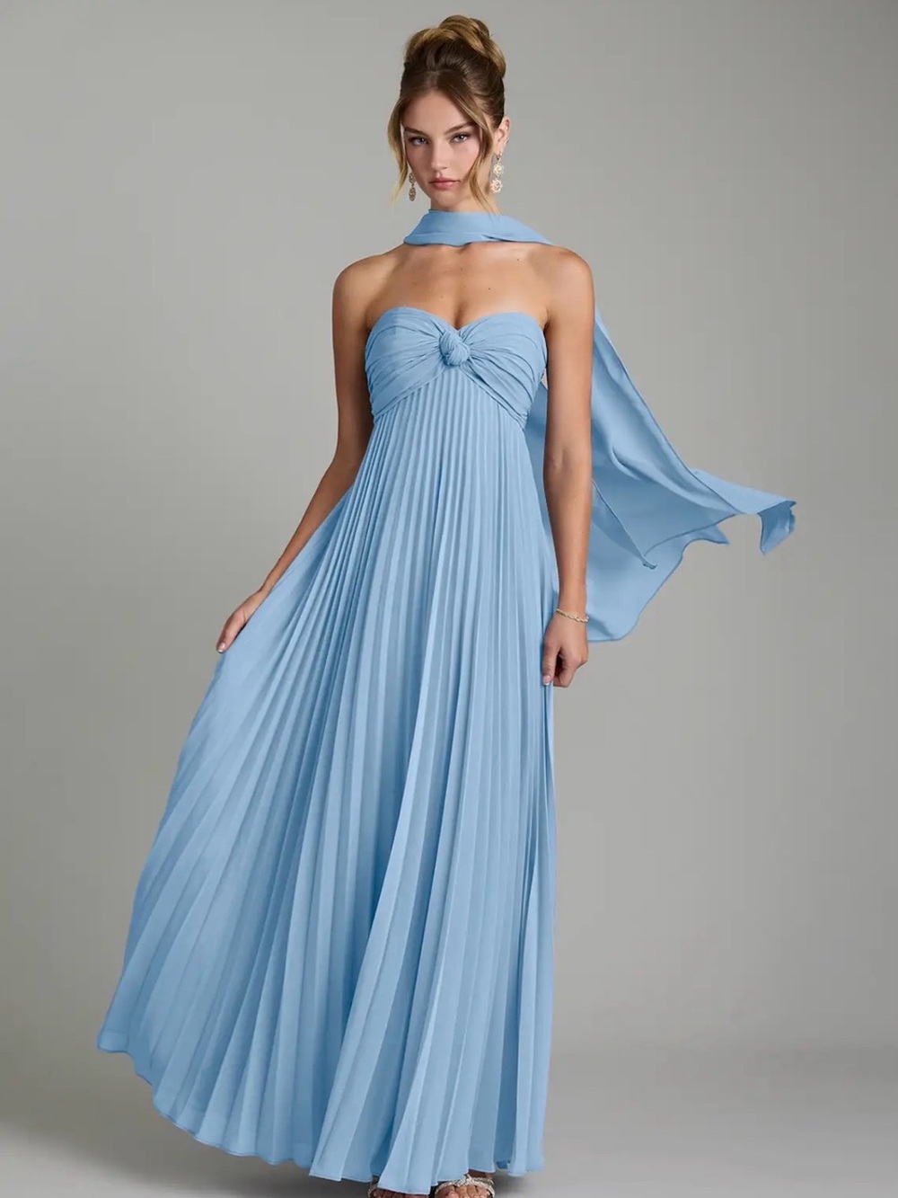 Azazie Tempest
Sky Blue Empire Corset Chiffon Convertible Dress
